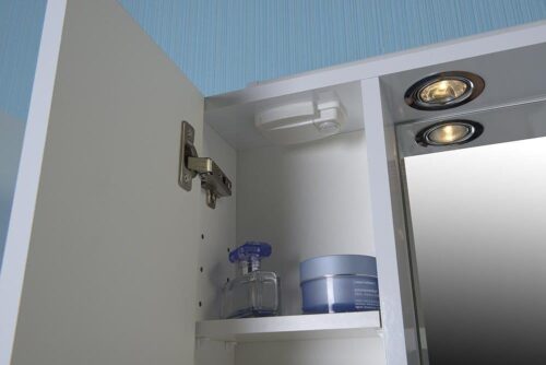 ZOJA/KERAMIA FRESH szafka z lustremm i oświetleniem LED 60x60x14cm, biała, lewa