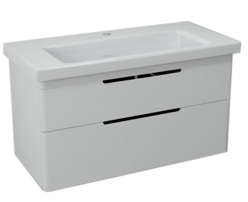 ELLA szafka umywalkowa 95,7x50x42,8cm, 2 szuflady, biała (70100)