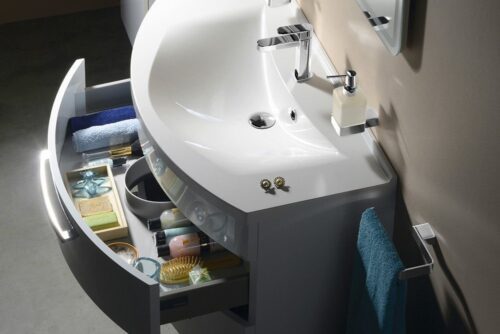 JULIE szafka umywalkowa 90x50x50cm, 2 szuflady, biała (59905)