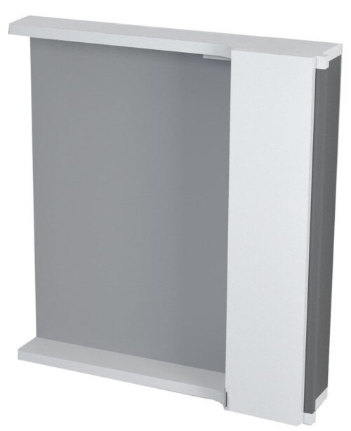 PULSE szafka z lustrem, oświetlenie LED 2x3W, 75x80x17cm, prawa, biała/antracyt (PU078P)