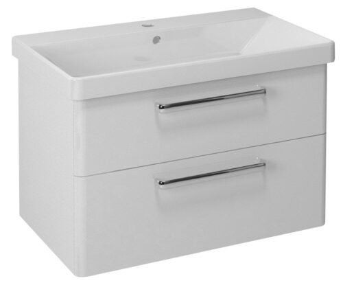THEIA szafka umywalkowa 76,4x50x44,2cm, 2 szuflady, biała (TH080)
