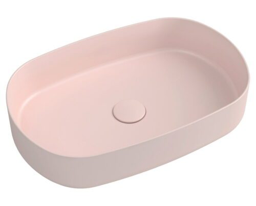 INFINITY OVAL umywalka ceramiczna nablatowa 55×36 cm Łososiowy mat
