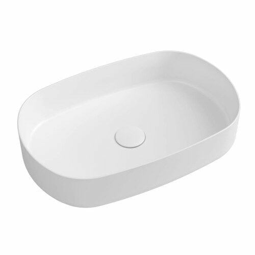 INFINITY OVAL umywalka ceramiczna nablatowa 55×36 cm biała połysk