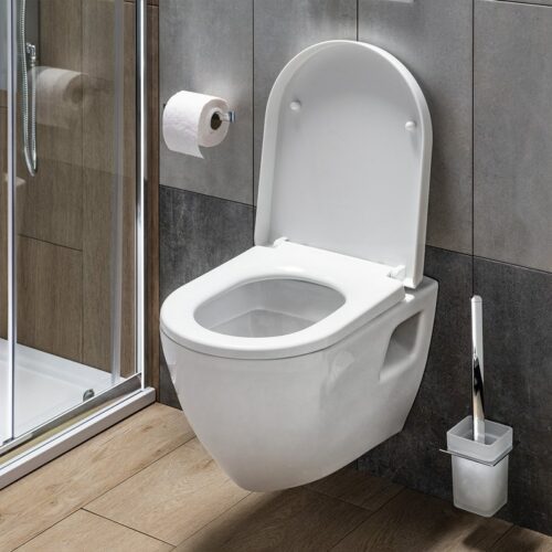 APOLLO wisząca szczotka do WC mleczne szkło/chrom