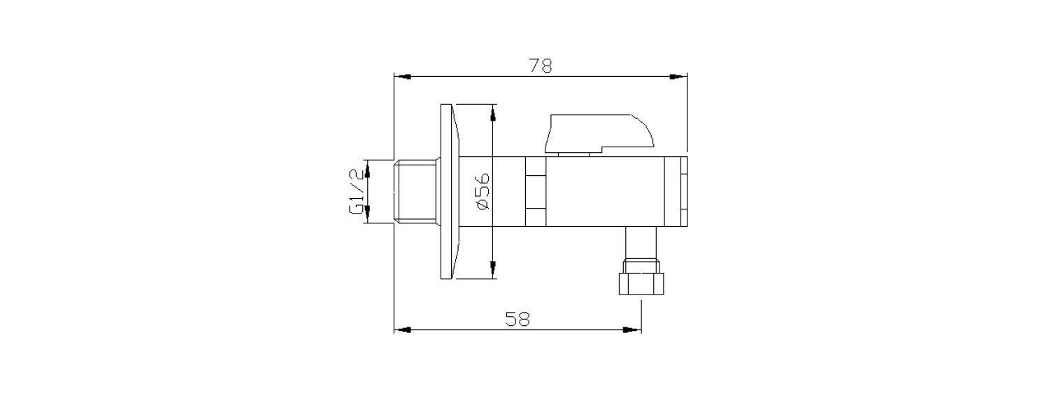 Zawór kątowy 1/2"x3/8" kolor złoty Zawór kątowy 1/2"x3/8" kolor złoty