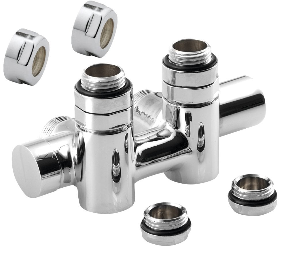 TWIN COMBI zestaw przyłączeniowy zespolony prawy rozstaw 50mm chrom