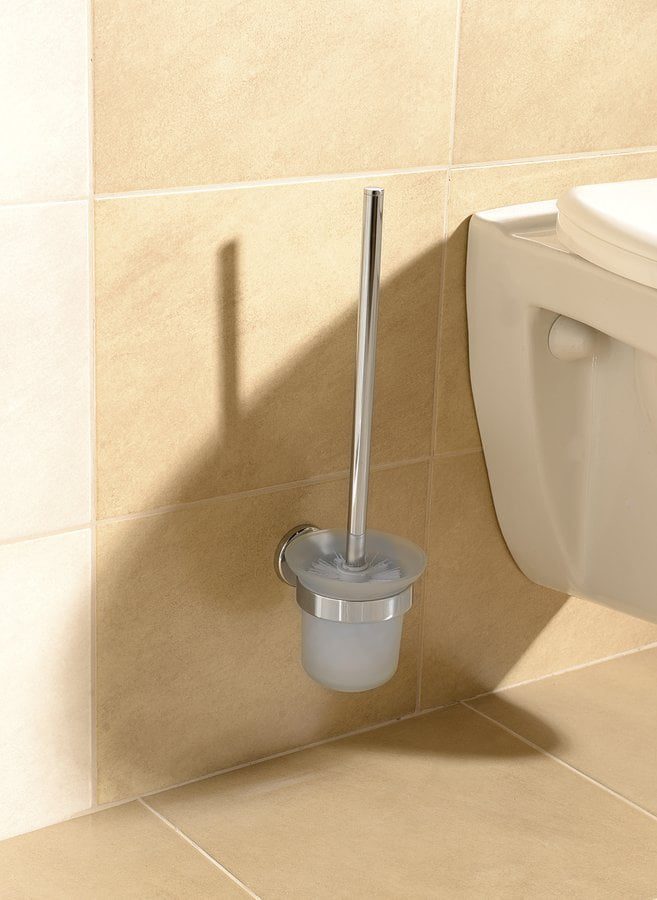SAMBA szczotka WC ścienna szkło mleczne/chrom - obrazek 2