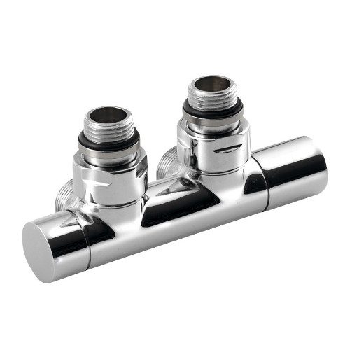 TWIN zestaw przyłączeniowy zespolony rozstaw 50mm chrom