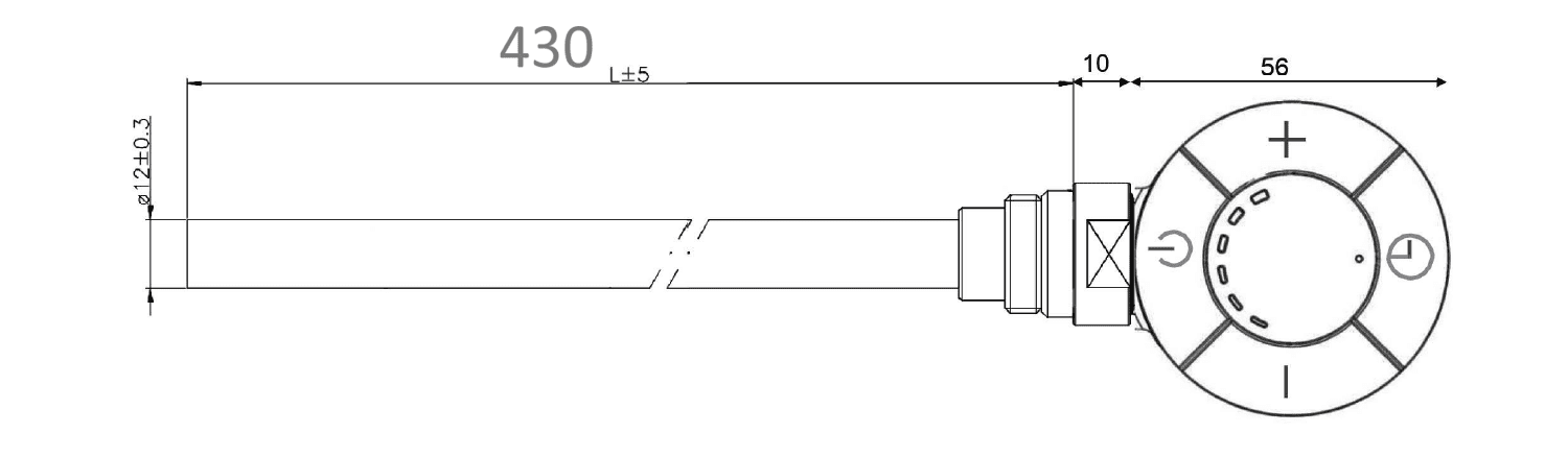 Grzałka elektryczna z termostatem kabel prosty 400W chrom Grzałka elektryczna z termostatem kabel prosty 400W chrom