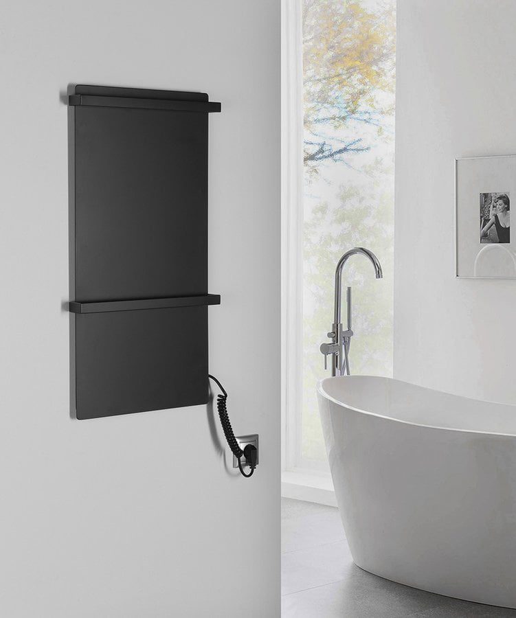 ELMIS elektryczna suszarka na ręczniki 400x800mm 120W aluminium czarny mat - obrazek 4
