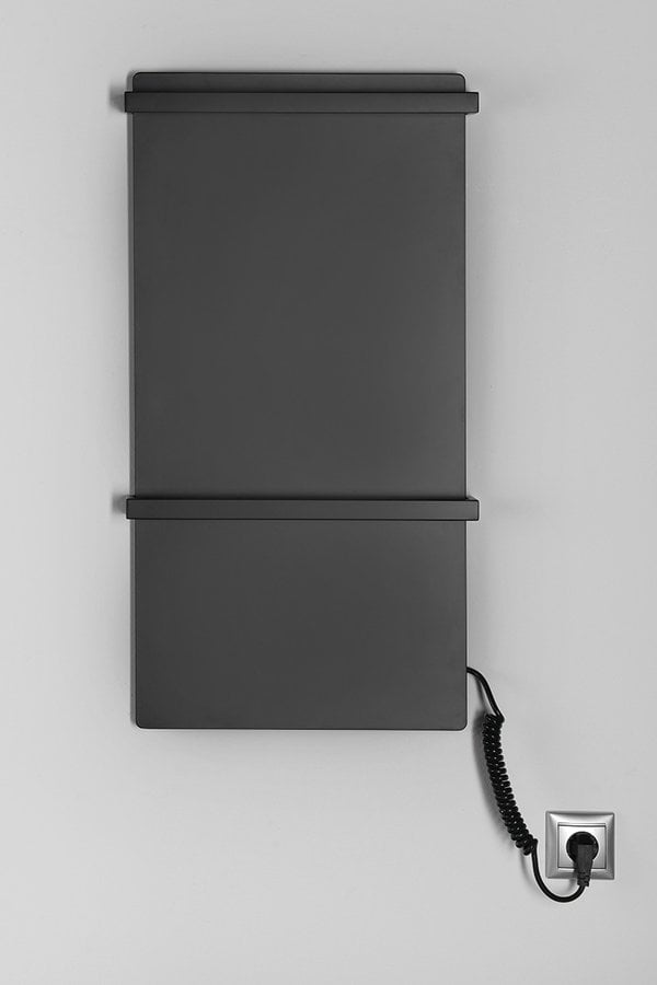 ELMIS elektryczna suszarka na ręczniki 400x800mm 120W aluminium czarny mat - obrazek 2