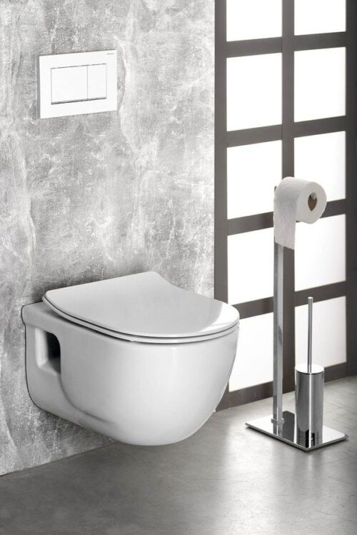 BRILLA WC wiszące, Rimless, 36,5x53 cm, biały