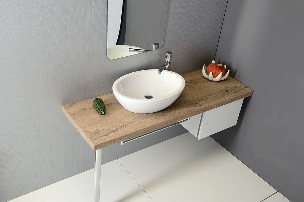 SISTEMA umywalka ceramiczna owalna bez przelewu 75x42cm, biała - obrazek 2