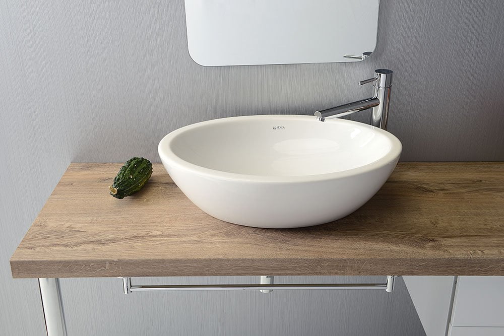 SISTEMA umywalka ceramiczna owalna bez przelewu 75x42cm, biała - obrazek 3