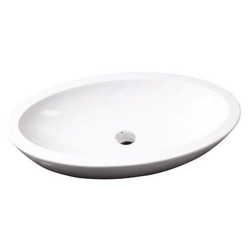 SISTEMA umywalka ceramiczna owalna bez przelewu 75x42cm, biała