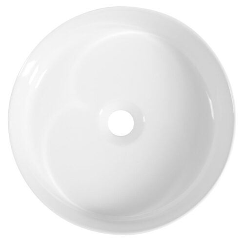 INFINITY ROUND umywalka ceramiczna na blat, Ø36x 12cm, biała