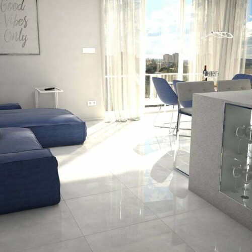 117.-salon-z-jadalnia-granatowa-sofa-beton-jasne-plytki-livingroom-dining-room-concrete-dark-blue-light-tiles