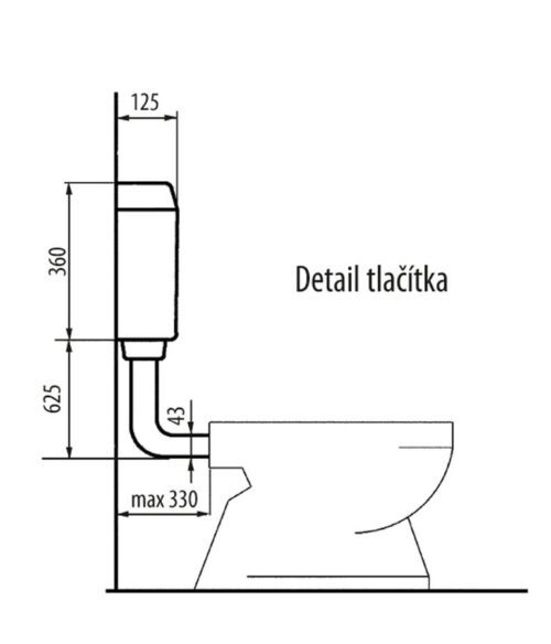 Zbiornik WC kombi z mechanizmem spłukującym, dolny, polypropylen