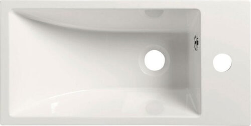 ARIANA umywalka kompozytowa 50x10x25 cm, biała, bateria po prawej stronie