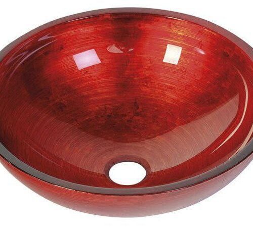 MURANO ROSSO IMPERO, umywalka szklana 40x14cm, czerwona