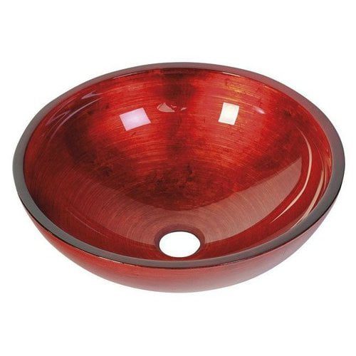MURANO ROSSO IMPERO, umywalka szklana 40x14cm, czerwona