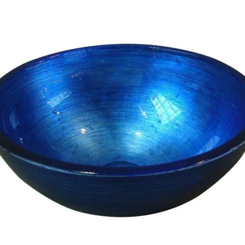 MURANO BLU umywalka nablatowa szklana okrągła 40x14cm, niebieska