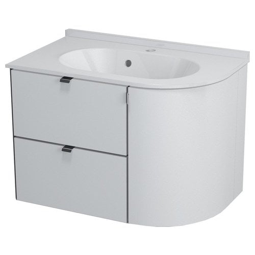 PULSE szafka umywalkowa 75x52x45 cm, lewa, biała/antracyt (PU075L)
