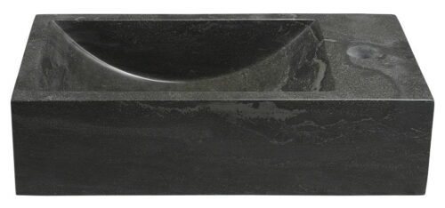 BLOK umywalka kamienna 40x10x22 cm, otwór po prawej stronie, antracyt