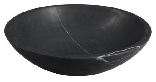 BLOK umywalka kamienna, ∅ 40cm, czarny Marquin, mat