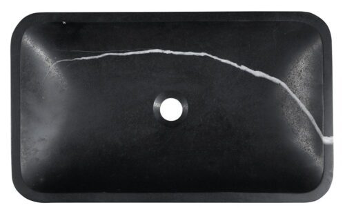 BLOK umywalka kamienna 60x11x35 cm, czarny Marquin, mat