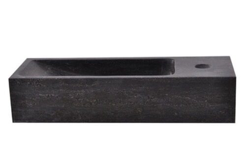 BLOK umywalka kamienna 38x8x14 cm czarna