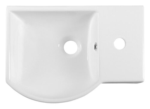 LITOS umywalka ceramiczna prawa, 45x32 cm, biała