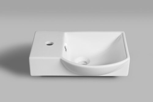 LITOS umywalka ceramiczna lewa, 45x32 cm, biała