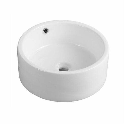 Umywalka nablatowa ceramiczna okrągła 42x17 cm biała