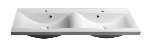 LUCIOLA umywalka podwójna kompozytowa 120x48cm, biała