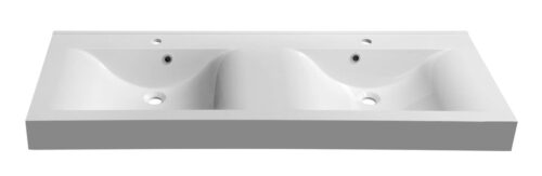 FLAVIA umywalka kompozytowa podwójna 140x50cm, biała
