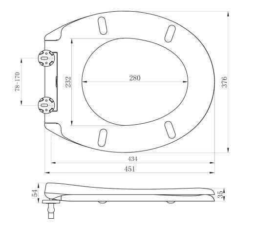 ADINA deska WC duroplast SOFT CLOSE, biała ADINA deska WC duroplast SOFT CLOSE, biała