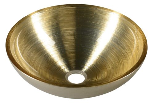 MURANO SOFT BROWN umywalka szklana okrągła 40x14cm, beżowo złota
