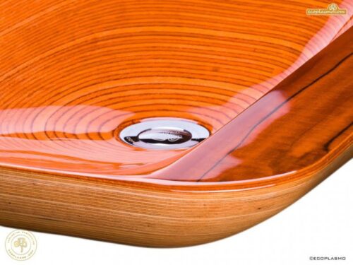 ALGA umywalka drewniana - kolor oranż