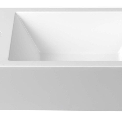 AMAROK umywalka kompozytowa 40x11x22cm, biała, bateria z lewej strony