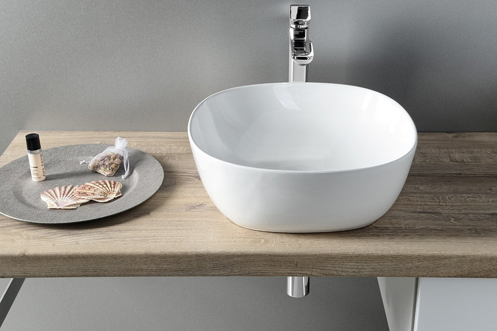 MORO umywalka ceramiczna nablatowa 42 cm biała MORO umywalka ceramiczna nablatowa 42 cm biała