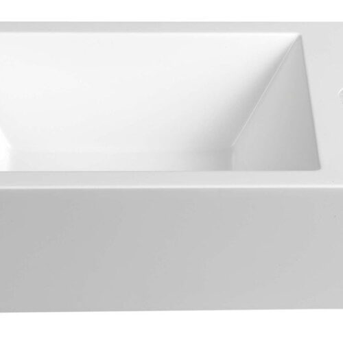 AMAROK umywalka kompozytowa 40x11x22cm, biała, bateria z prawej strony