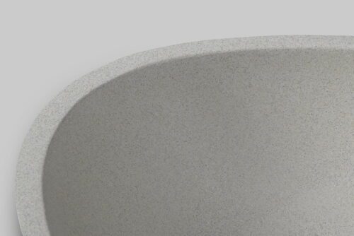 PUNC umywalka betonowa, z korkiem, 53x39 cm, biały piaskowiec