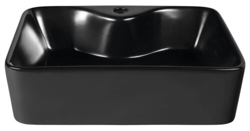 BALENA umywalka ceramiczna nablatowa, 48x13,5x37 cm, czarny mat