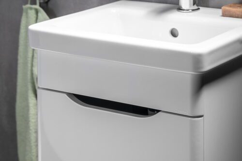 ELLA szafka umywalkowa 37,5x43x34cm, drzwiczki, lewa, biała (70045)