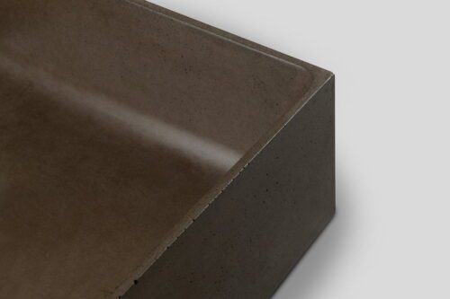FORMIGO umywalka betonowa, 47,5x14x36,5 cm, ciemny brąz