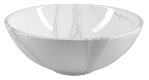 DALMA umywalka ceramiczna 58,5x39x14, biały marmur
