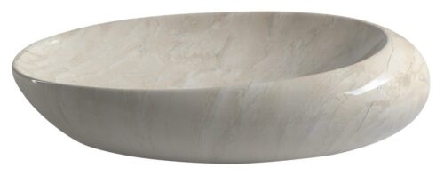 DALMA umywalka ceramiczna 68x44x16,5, beżowy marmur