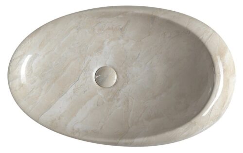 DALMA umywalka ceramiczna 68x44x16,5, beżowy marmur