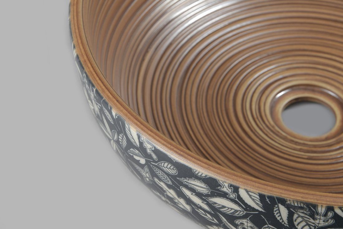 PRIORI umywalka ceramiczna średnica 41 cm brązowa PRIORI umywalka ceramiczna średnica 41 cm brązowa